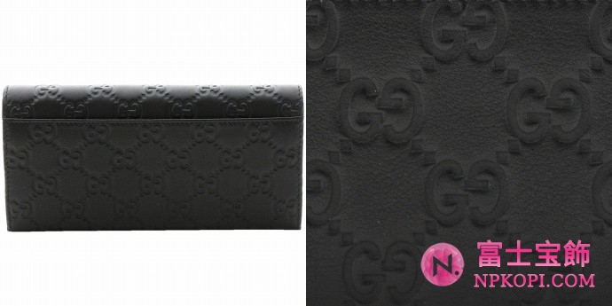 GUCCI/グッチ 2012年春夏MEN BARグッチシマGG柄G刻印バー付き2つ折り長財布 233112 AA61R 1000 